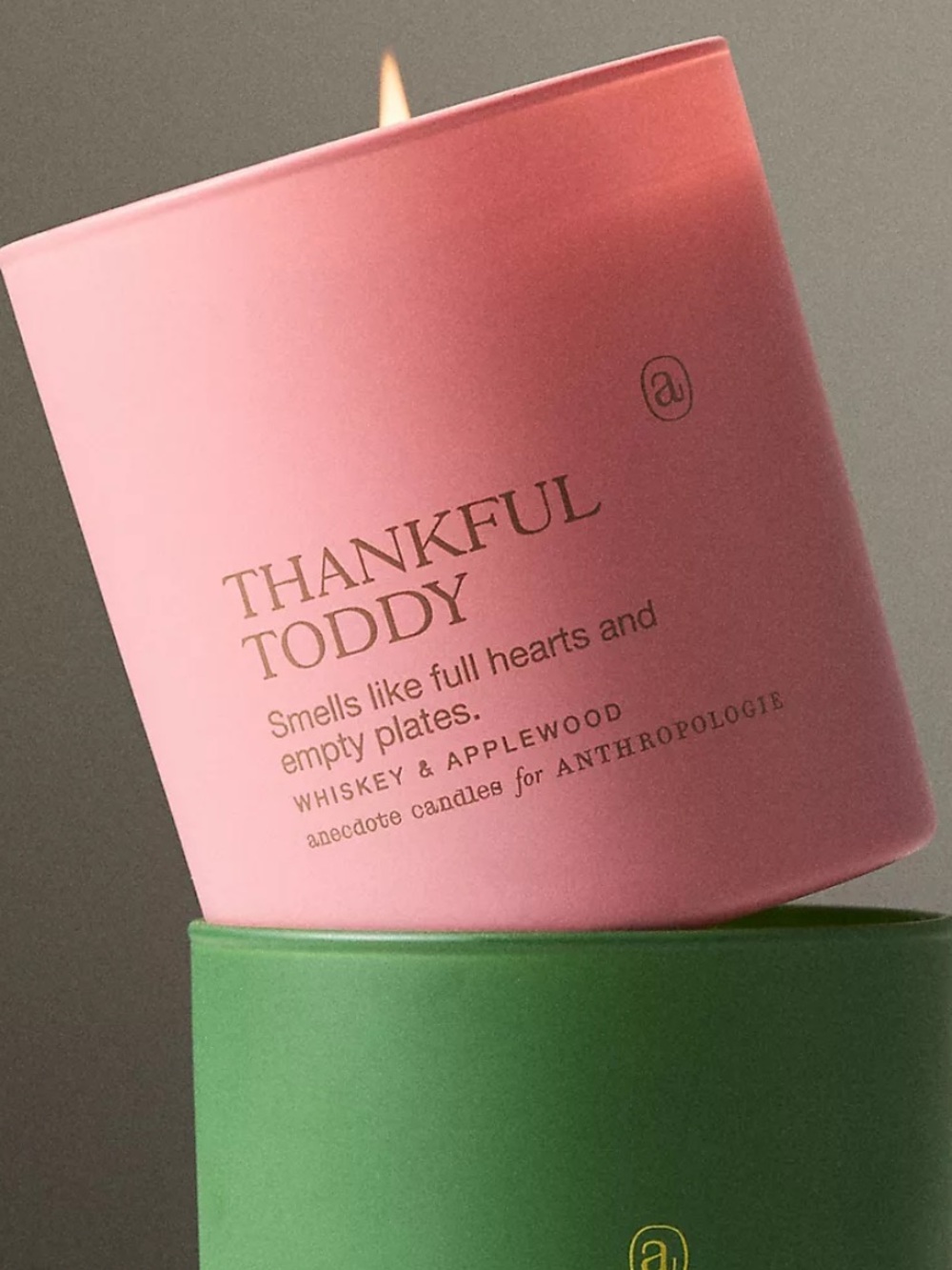 Anthropologie Thankful Toddy Boxed Glass Candle Whiskey and Applewood - Picture 2 of 6